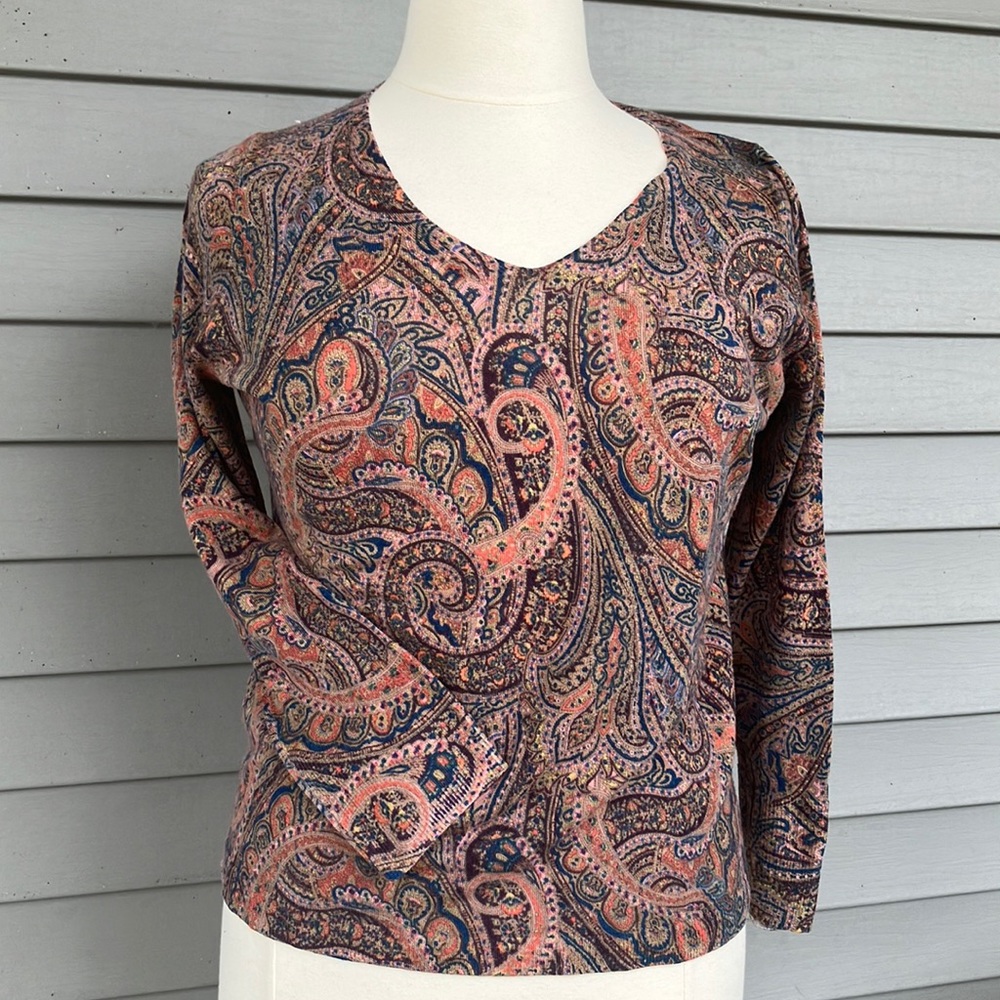 Talbot's merino wool V-neck knit top women's sz 1X
